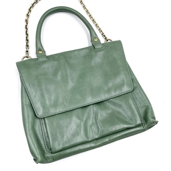 HOBO Bags Hobo Meter Crossbody Satchel Bag Green Leather Chain Strap Top Handle Poshmark
